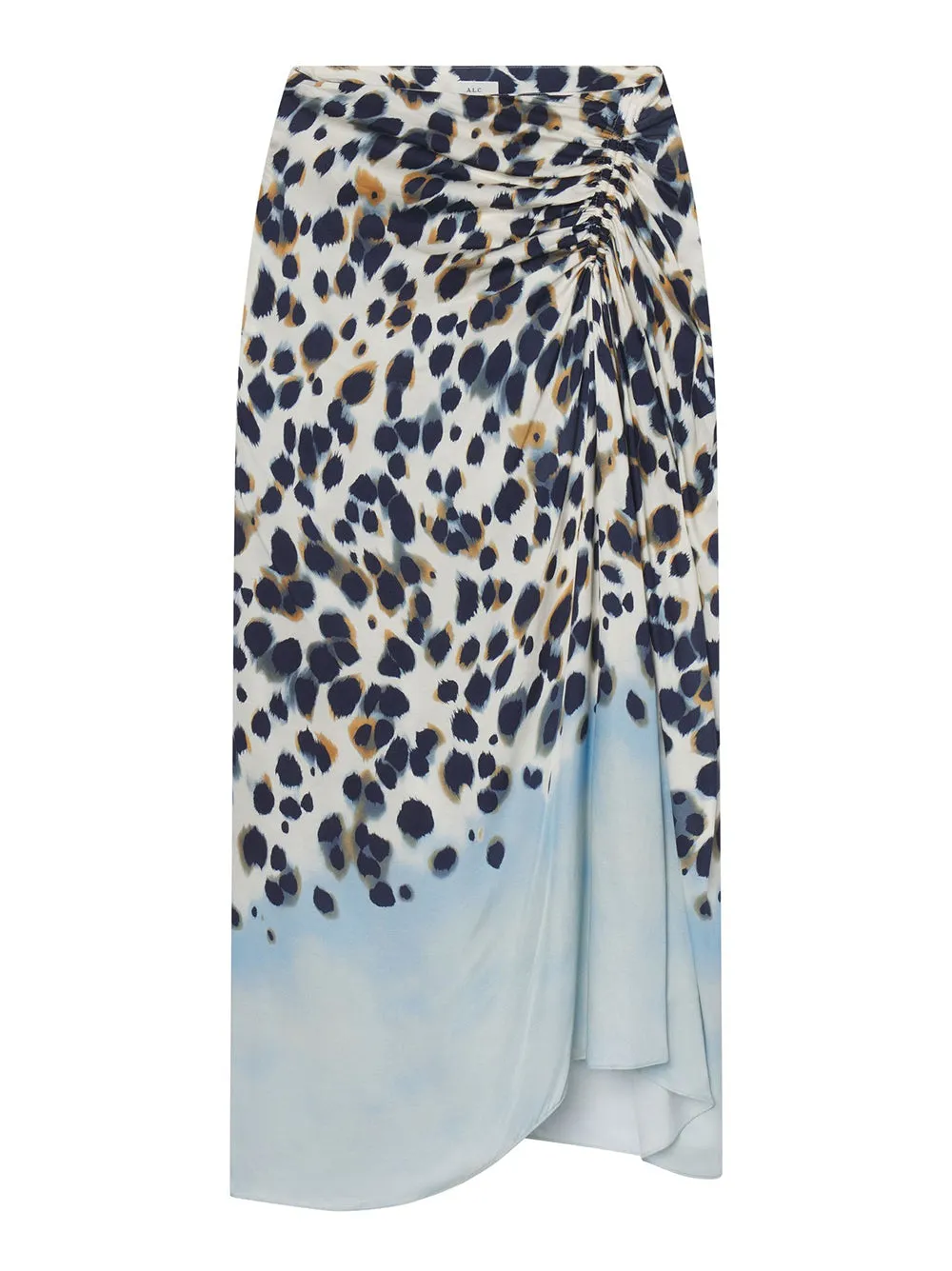 A.L.C. Grace Printed Midi Skirt in Navy/Light Blue