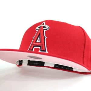 Anaheim Angels New Era 59Fifty Fitted Hat (Team Color Pink Under Brim)
