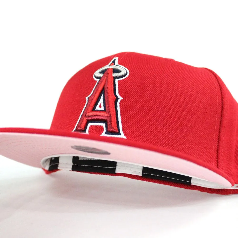 Anaheim Angels New Era 59Fifty Fitted Hat (Team Color Pink Under Brim)