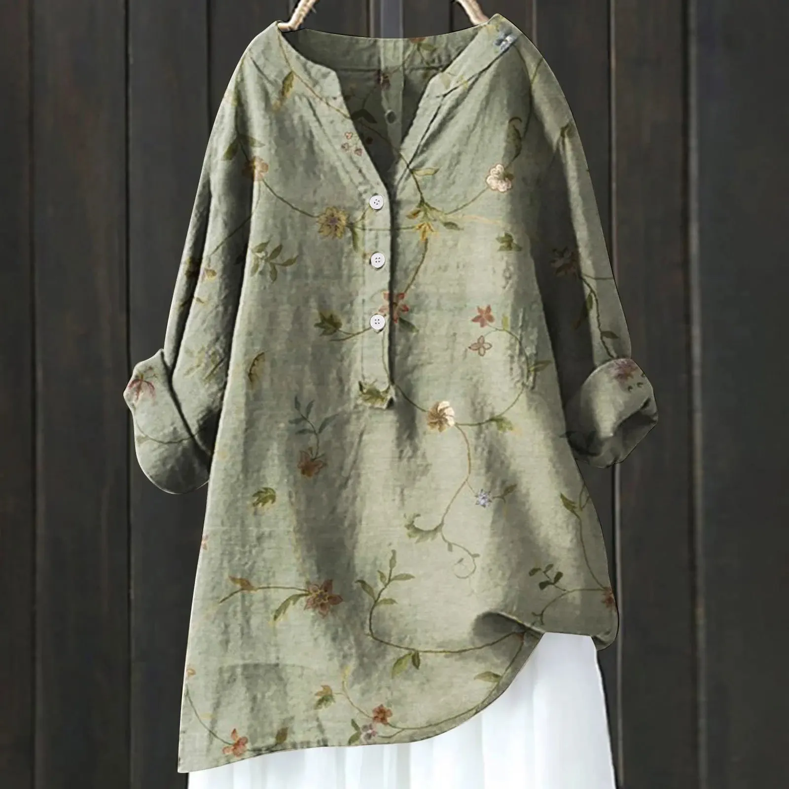 Anny | Floral Print Button-Up Top