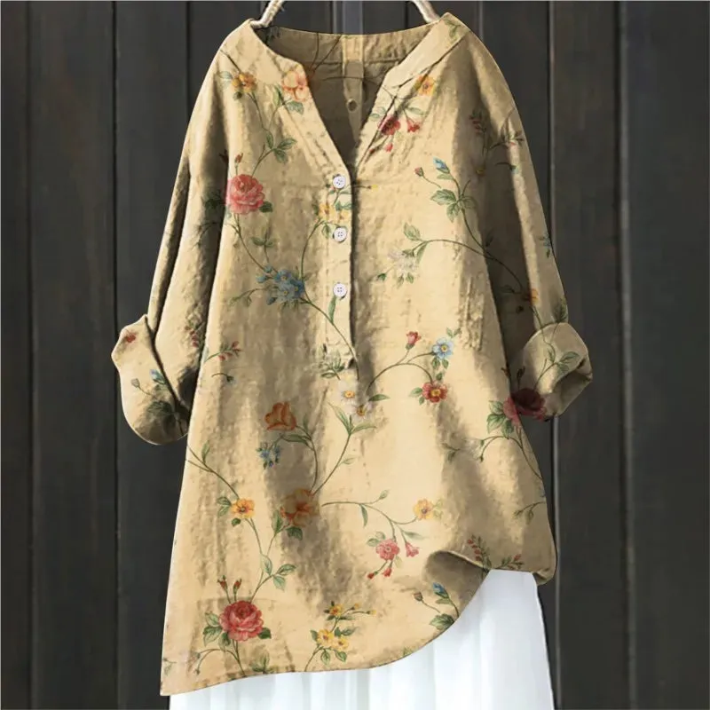 Anny | Floral Print Button-Up Top
