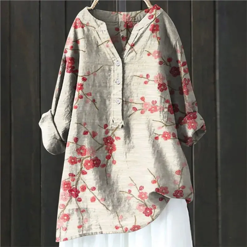 Anny | Floral Print Button-Up Top