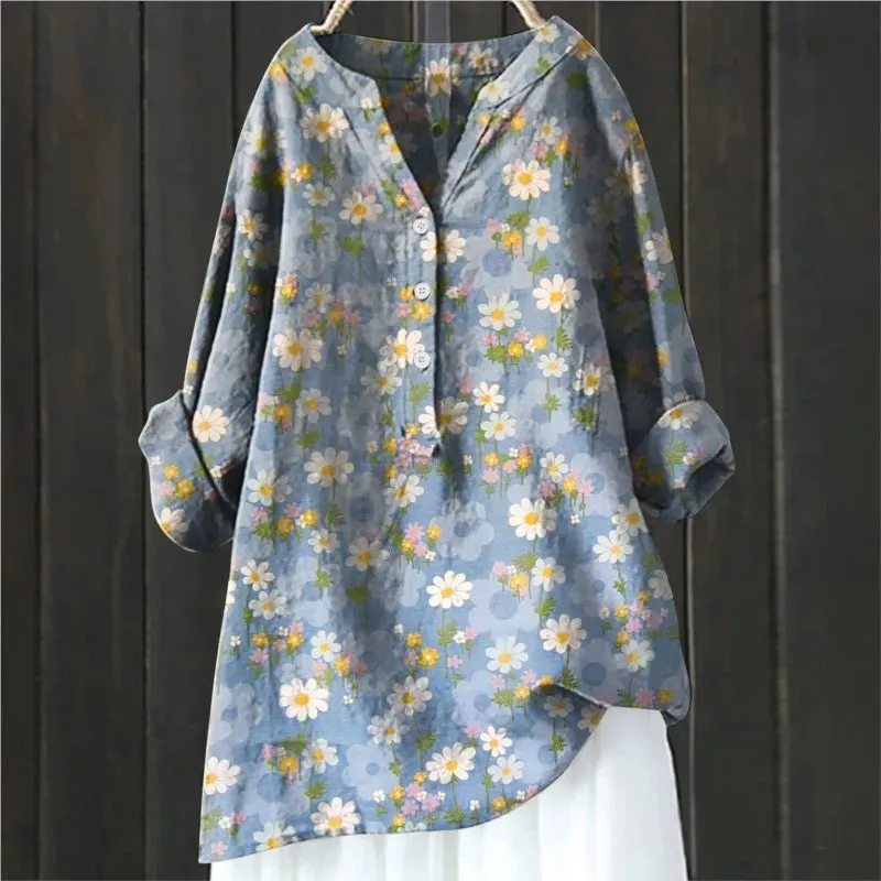 Anny | Floral Print Button-Up Top