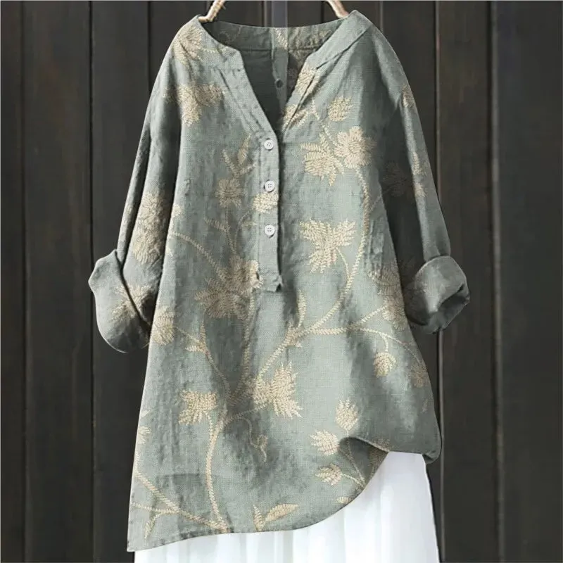 Anny | Floral Print Button-Up Top