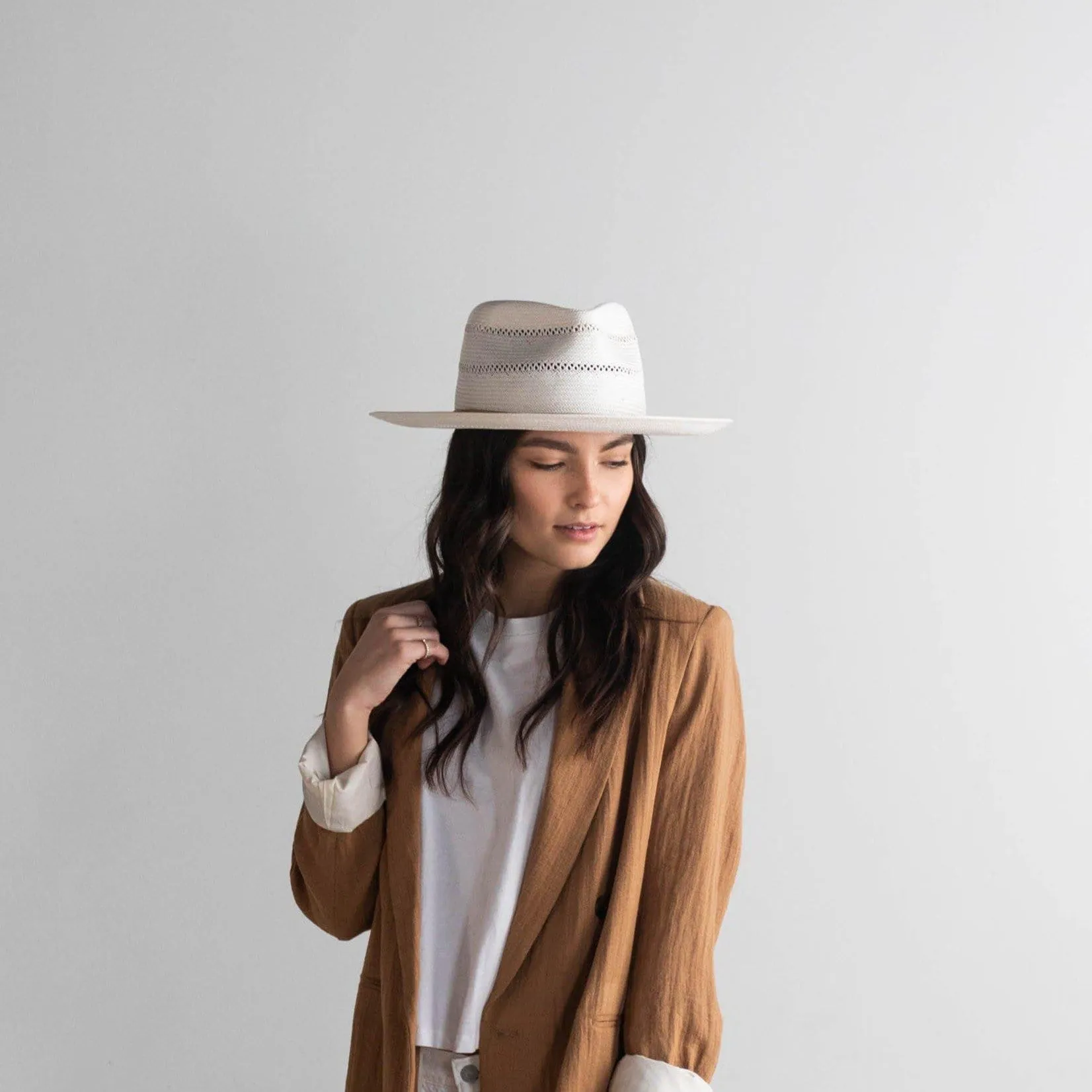 Arlo Straw Teardrop Fedora - Tan Band BLEMISHED