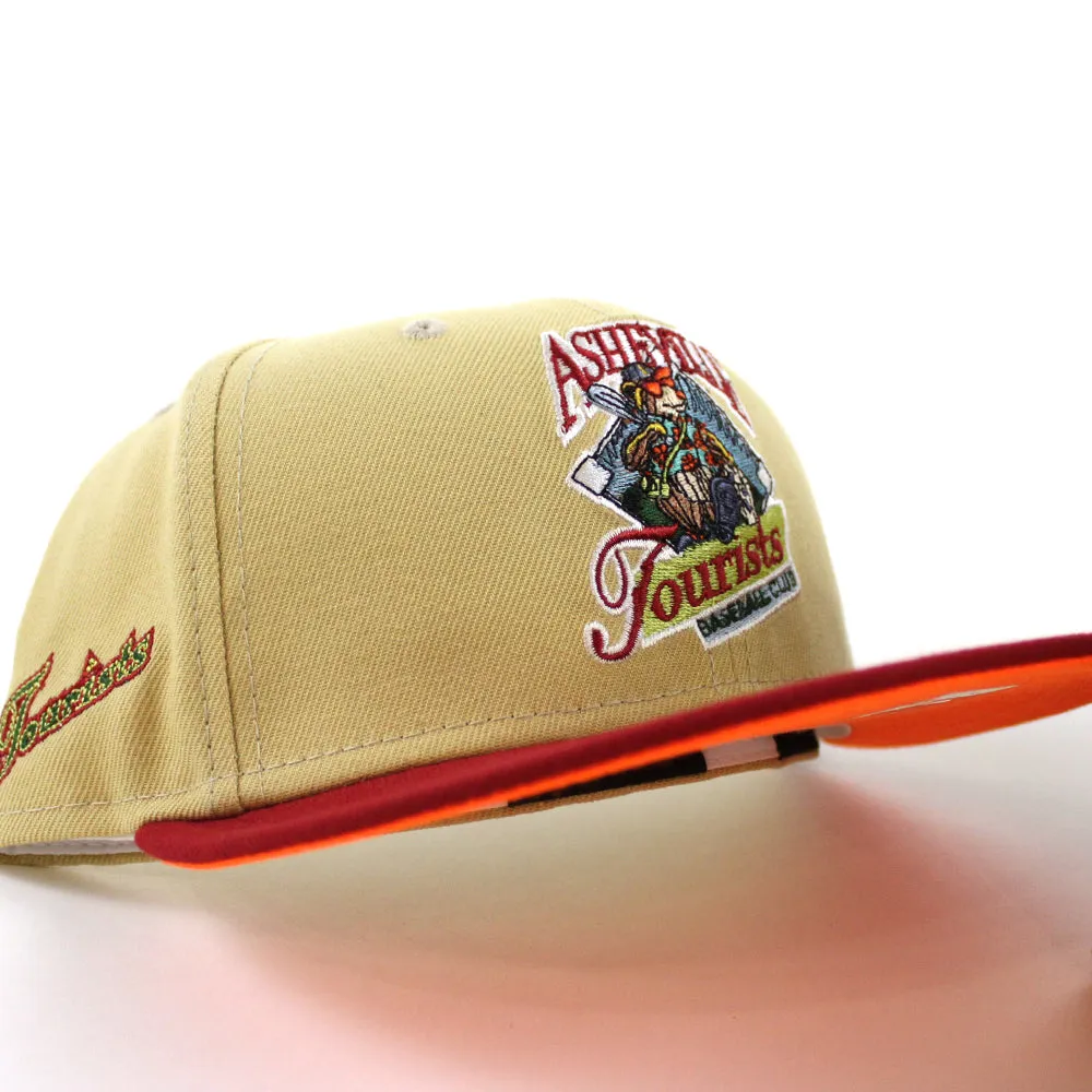 Asheville Tourist HomeTown Collection New Era 59Fifty Fitted Hat (VEGAS GOLD PINOT RED HUNTER FLAME ORANGE Under Brim)