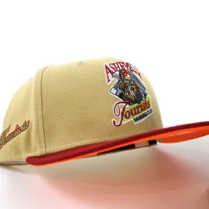 Asheville Tourist HomeTown Collection New Era 59Fifty Fitted Hat (VEGAS GOLD PINOT RED HUNTER FLAME ORANGE Under Brim)
