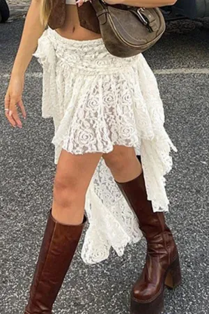 Asymmetrical design short skirt
