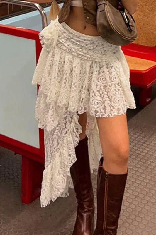 Asymmetrical design short skirt