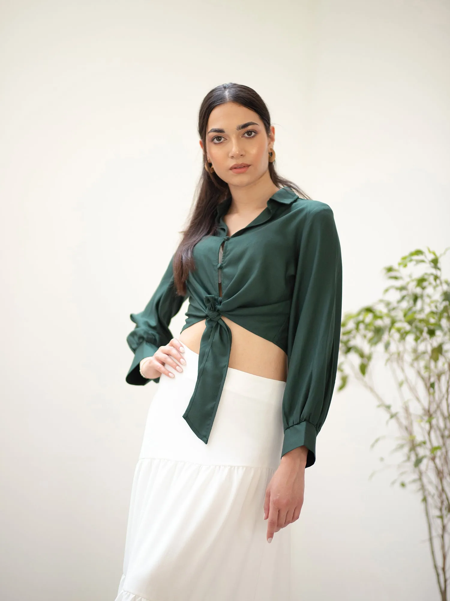 Asymmetrical Tiered Detail Midi Skirt