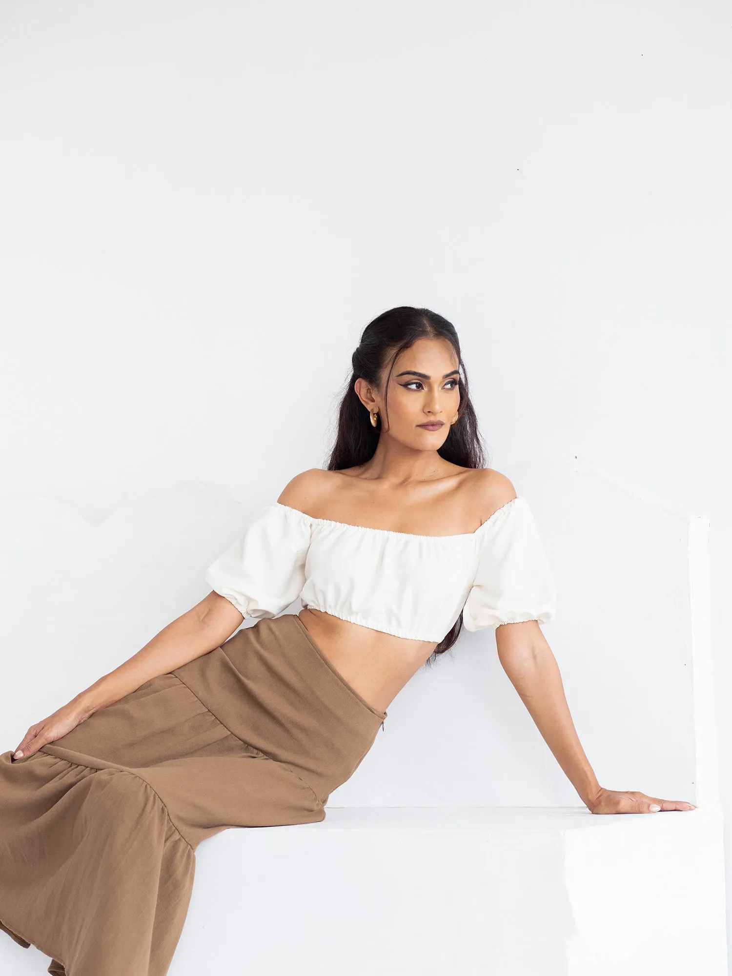 Asymmetrical tiered Midi Skirt