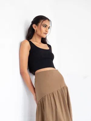 Asymmetrical tiered Midi Skirt