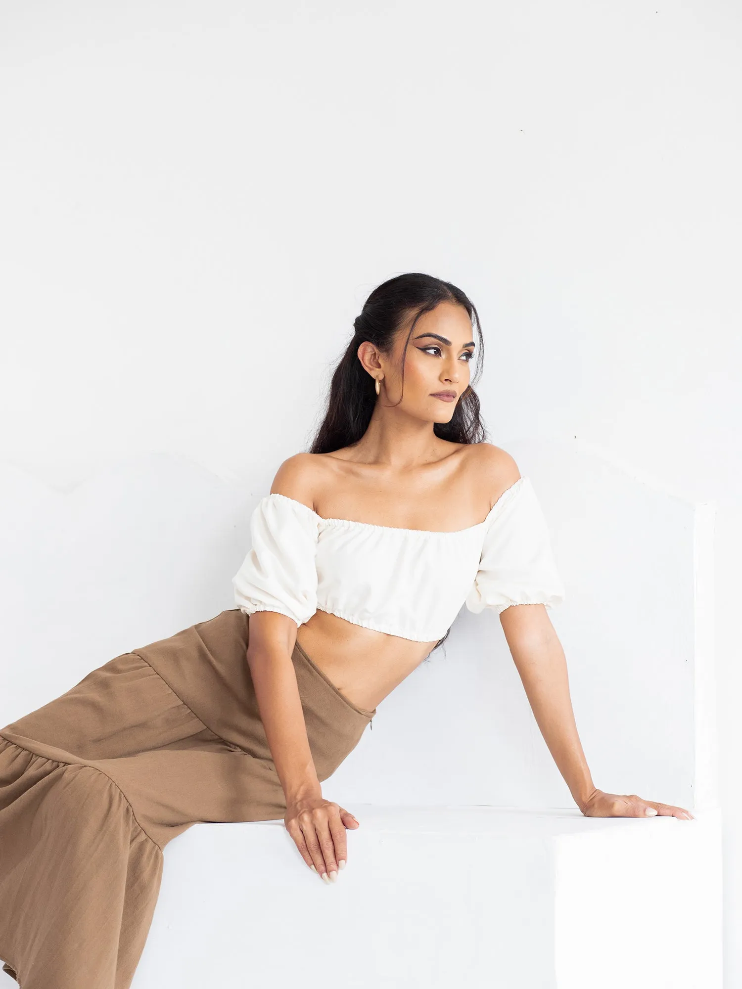 Asymmetrical tiered Midi Skirt