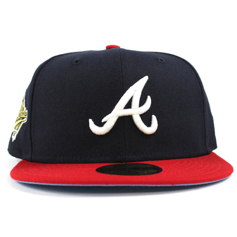 Atlanta Braves 1995 World Series New Era 59Fifty Fitted Hat (Navy Red Blue Under Brim)