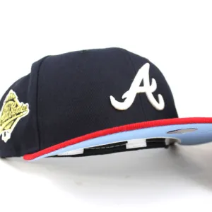 Atlanta Braves 1995 World Series New Era 59Fifty Fitted Hat (Navy Red Blue Under Brim)