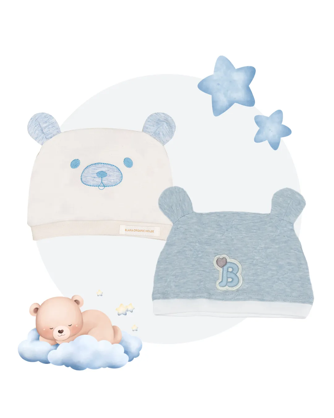 Baby Beanie (Pack of 2, Blue)