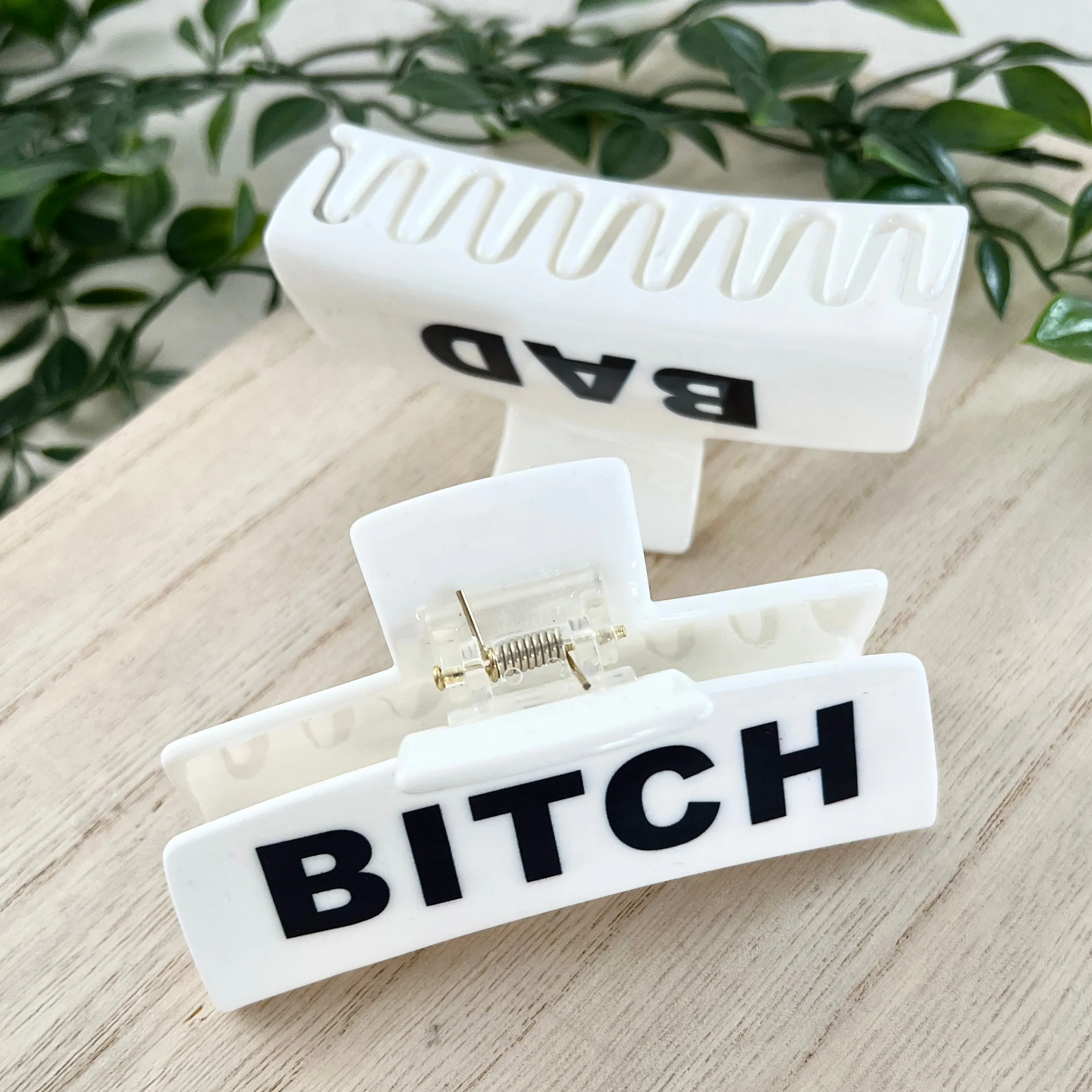 Bad B*tch Hair Clip - White