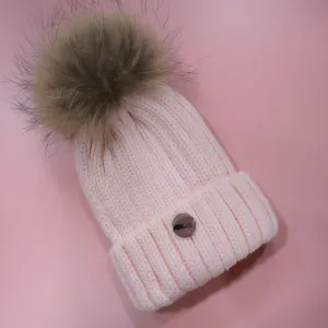 B&B Pom Pom Hat - Pastel Pink