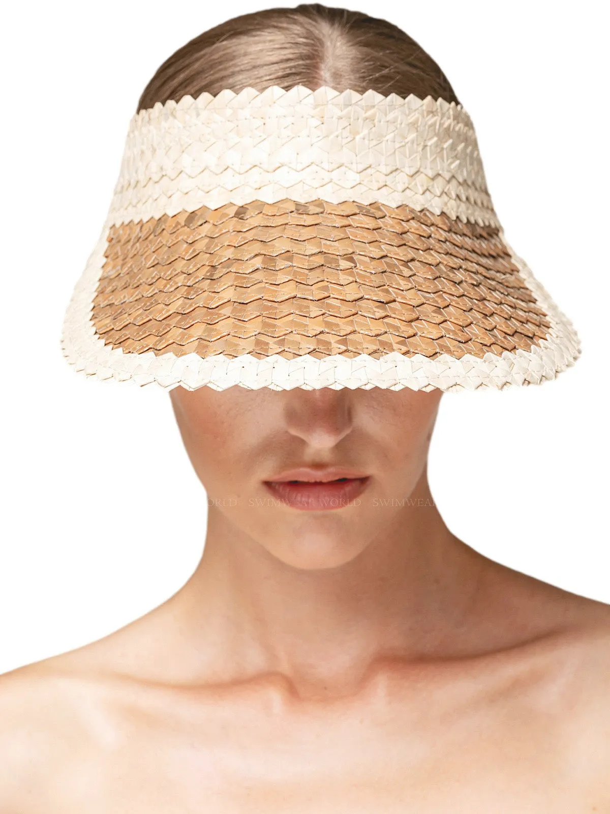 Banded Baha Visor Off White-Brown