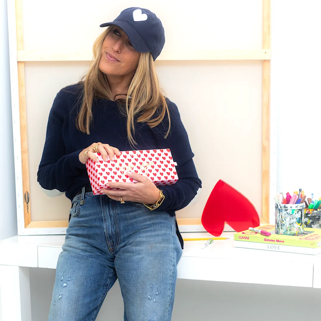 Baseball Hat Heart Patch Indigo/White