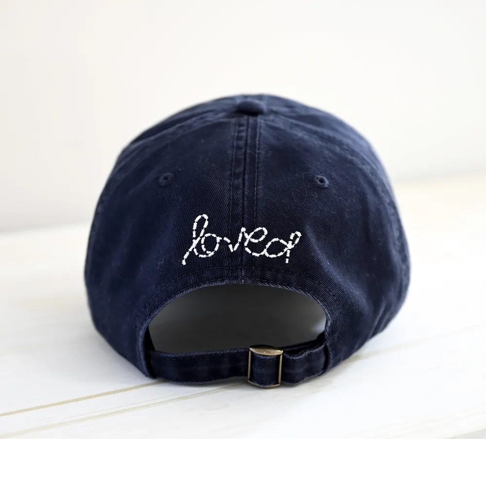 Baseball Hat Heart Patch Indigo/White