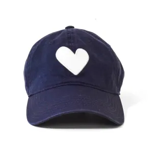 Baseball Hat Heart Patch Indigo/White