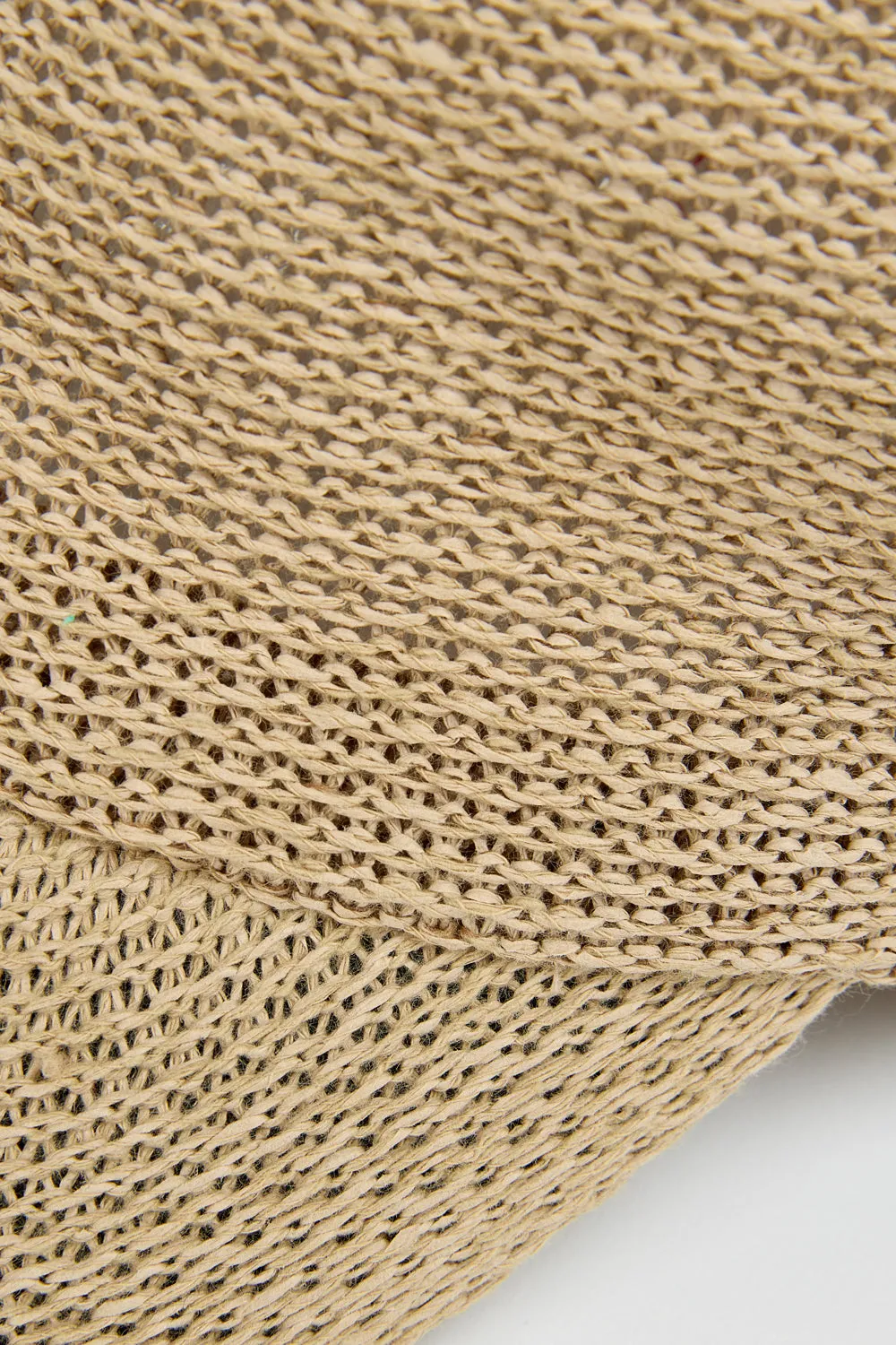 Beige straw weave baseball hat