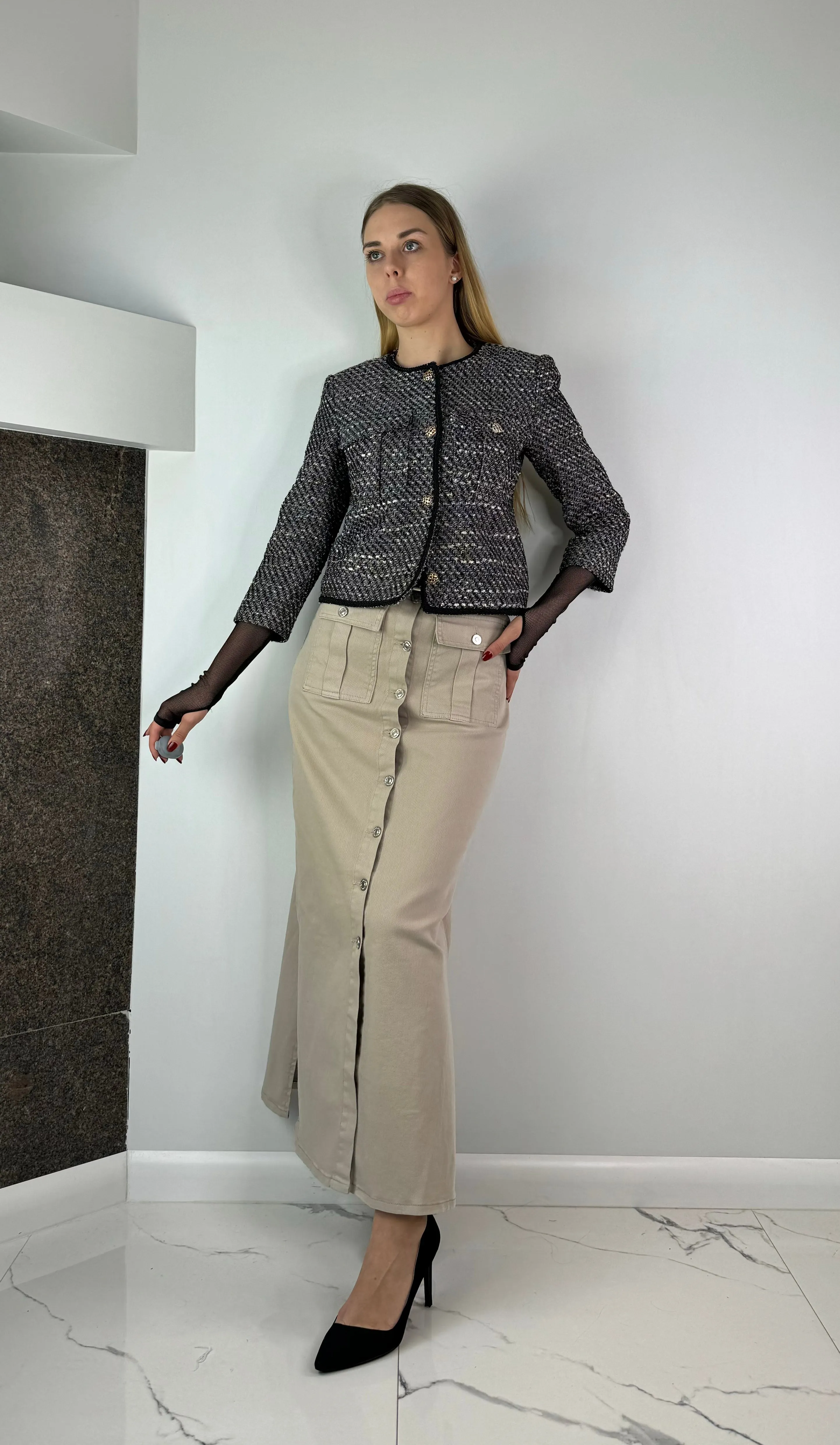 Beigie Jeans Skirt
