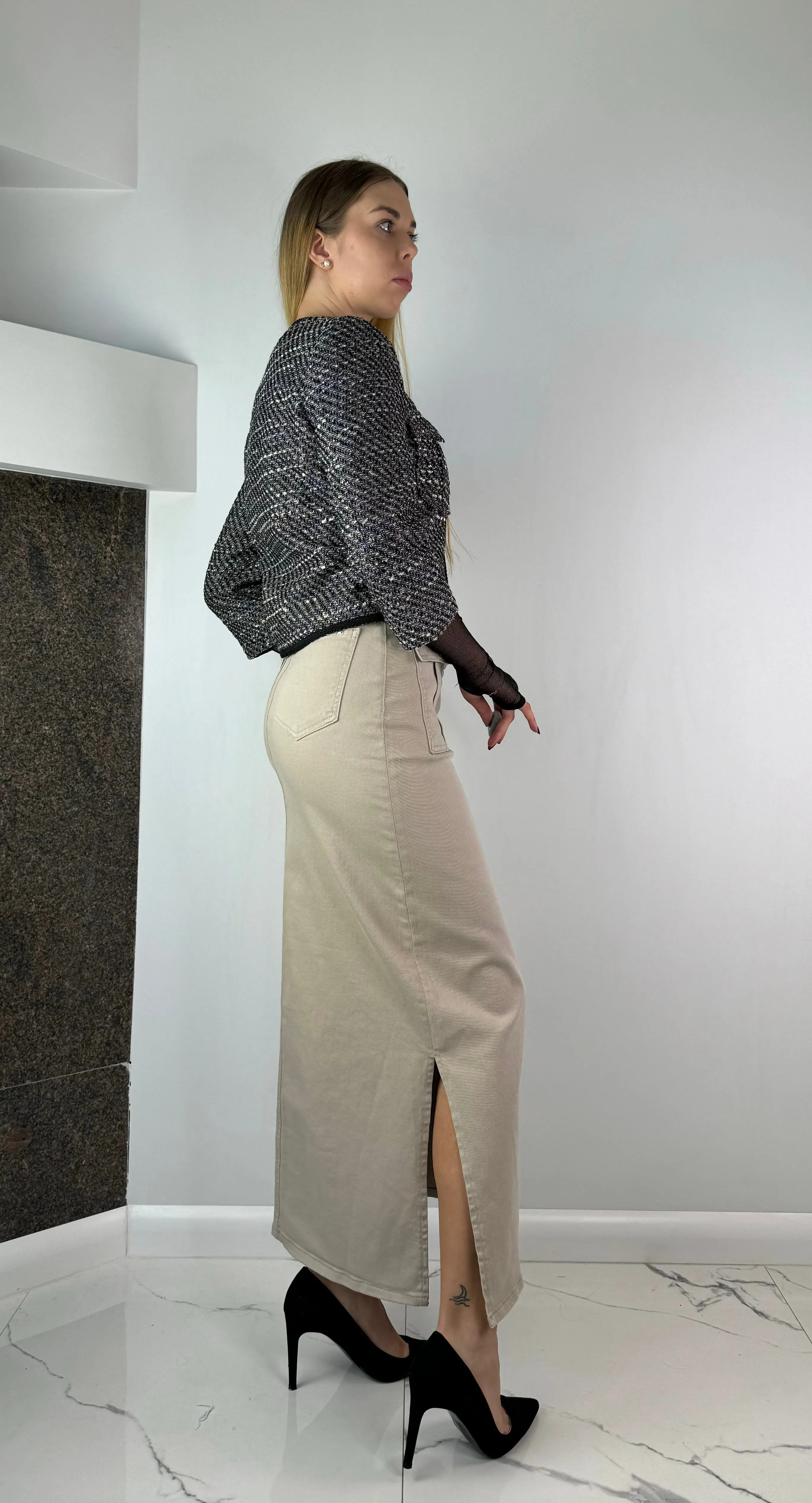 Beigie Jeans Skirt