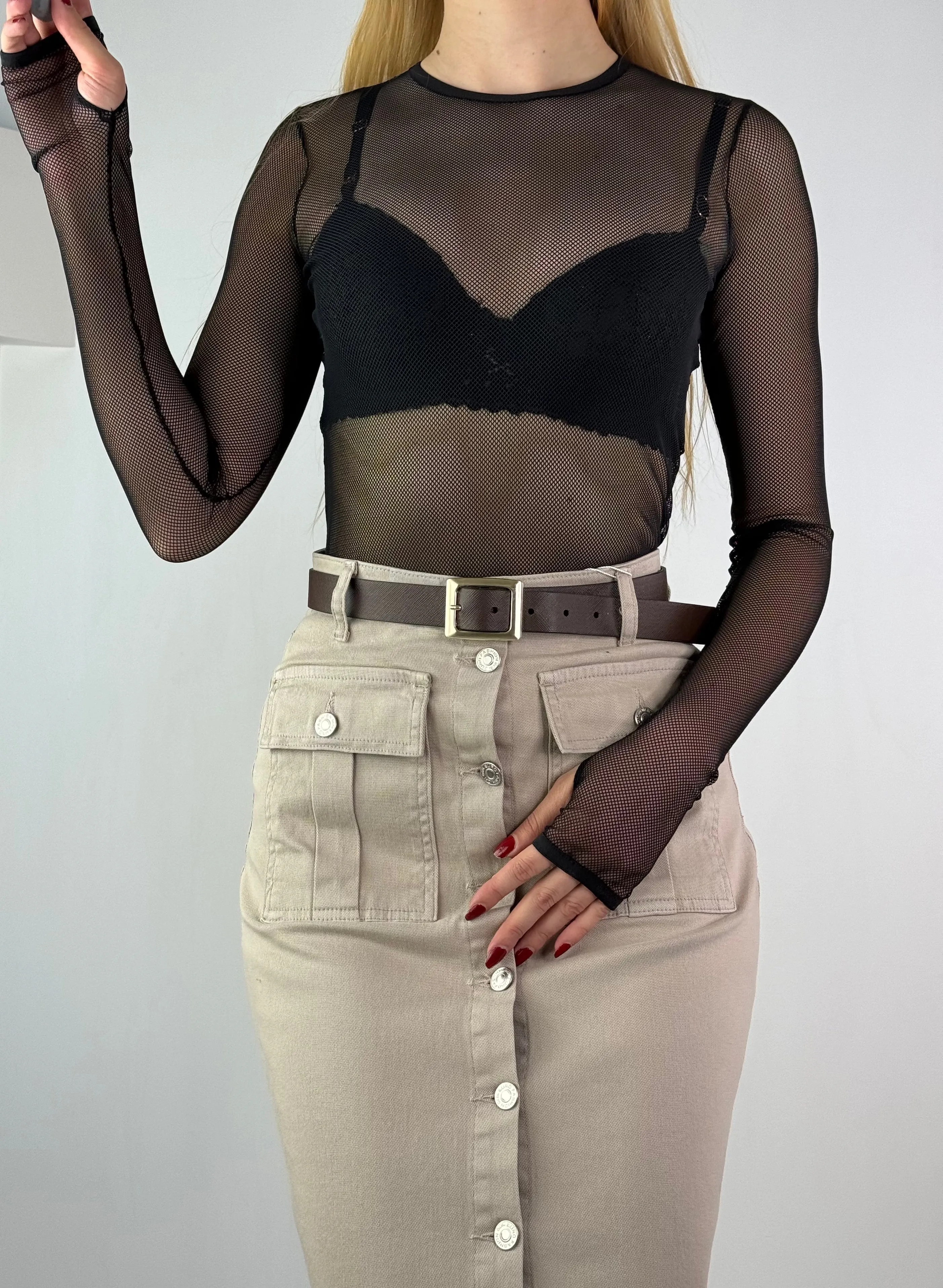 Beigie Jeans Skirt