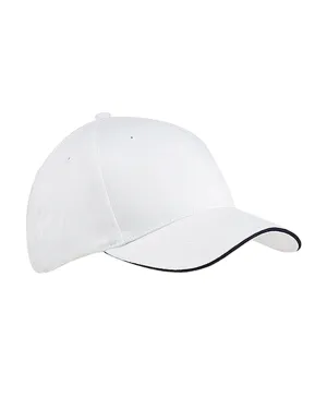 Big Accessories Sandwich Bill Baseball Cap | White/ Navy