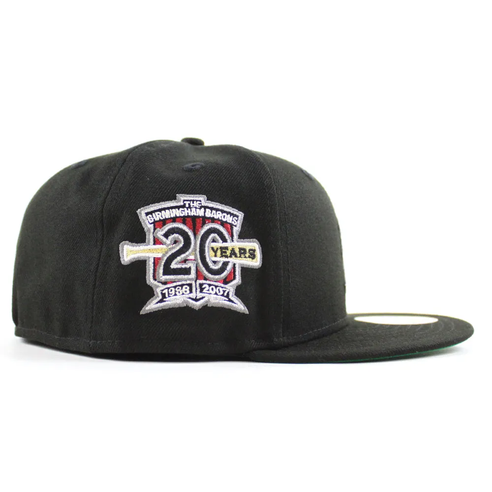 BIRMINGHAM BARONS 20 Years New Era 59Fifty Fitted Hat (Black Green Under Brim)