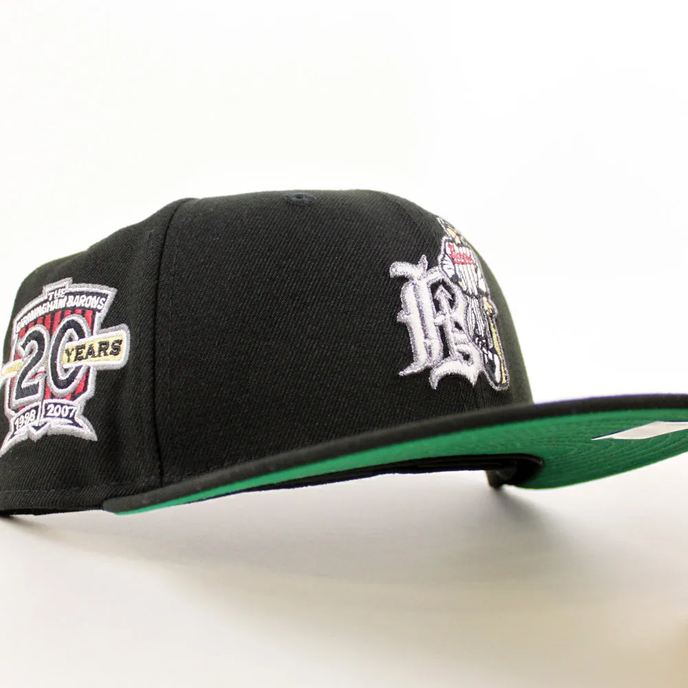 BIRMINGHAM BARONS 20 Years New Era 59Fifty Fitted Hat (Black Green Under Brim)