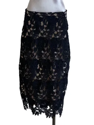 Black Floral Laced Skirt