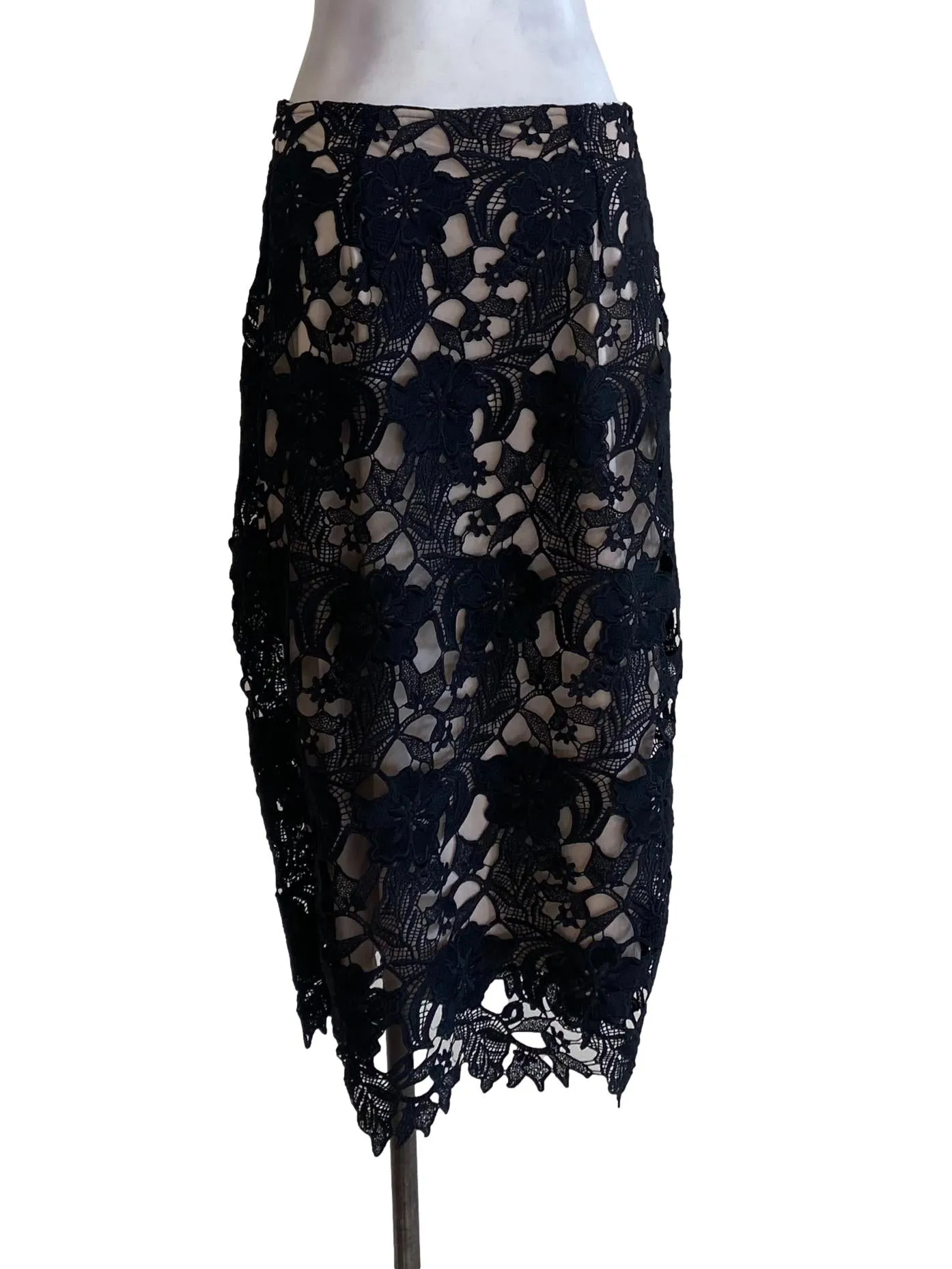 Black Floral Laced Skirt