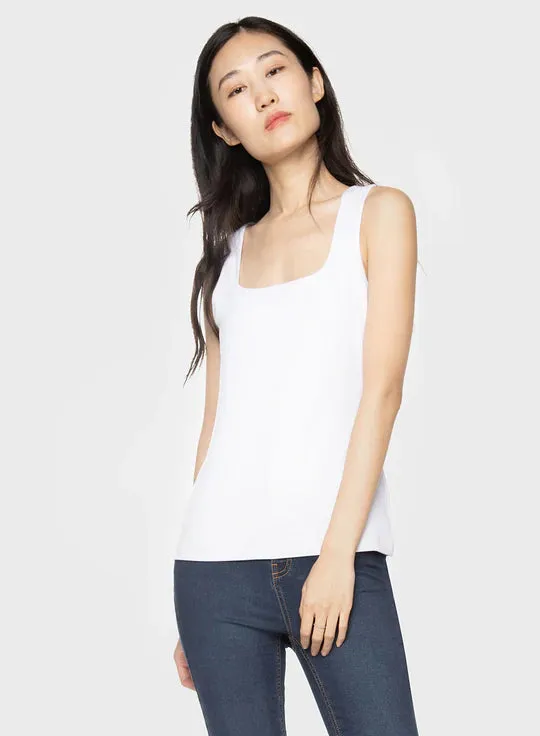 Black Tape Square Neck Tank
