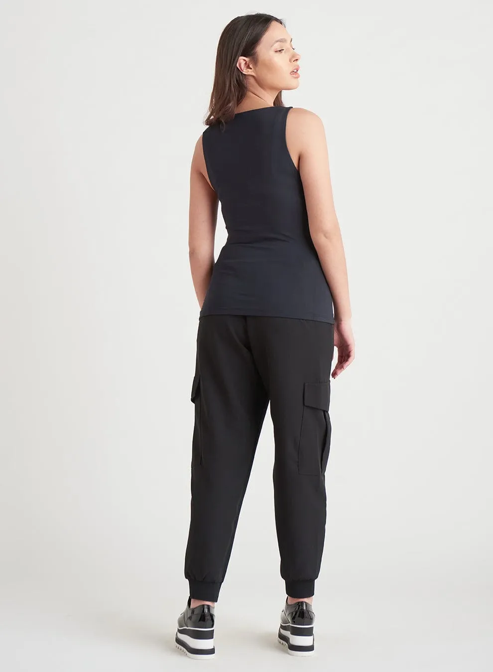 Black Tape Square Neck Tank