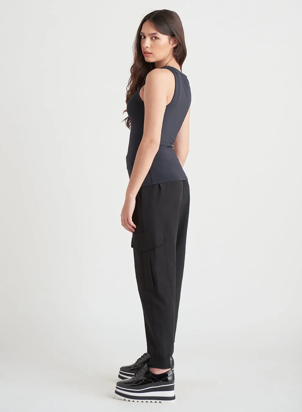 Black Tape Square Neck Tank