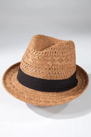 Black Tucked Ribbon Fedora