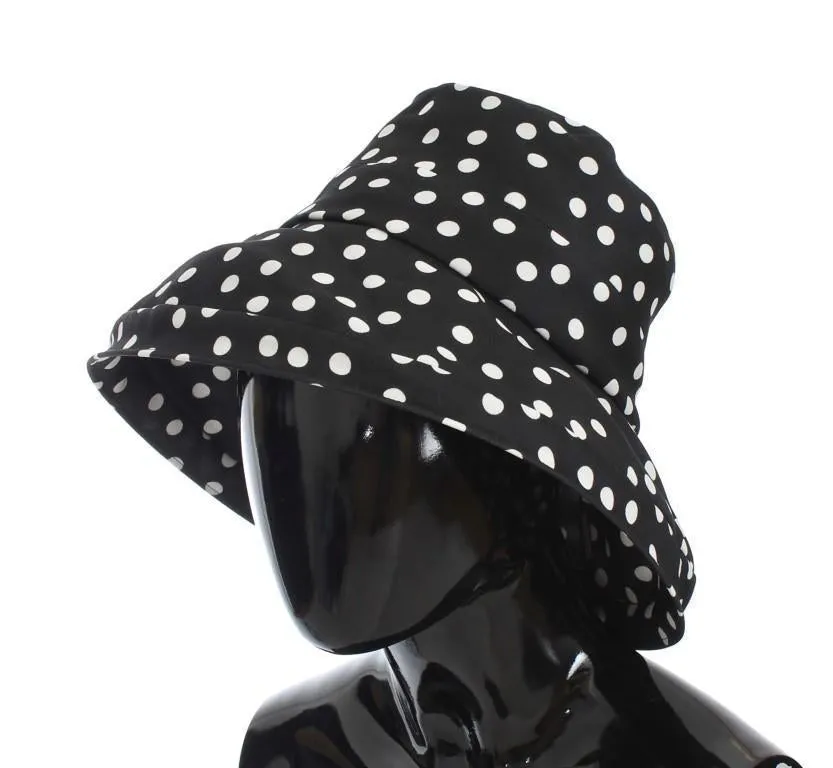 Black White Wide Brim Bucket Hat