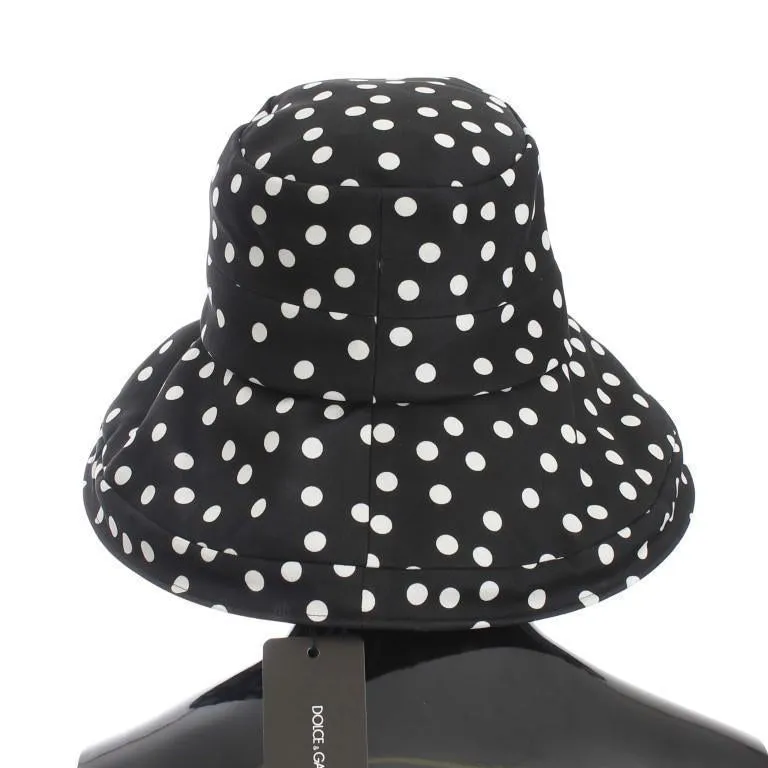 Black White Wide Brim Bucket Hat