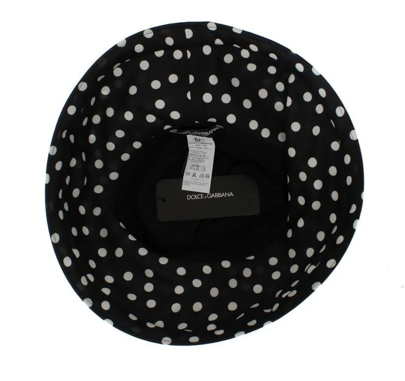 Black White Wide Brim Bucket Hat
