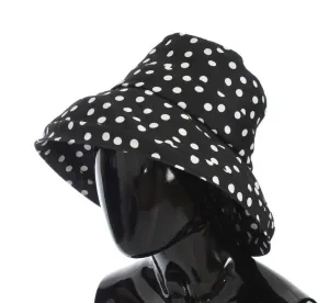 Black White Wide Brim Bucket Hat