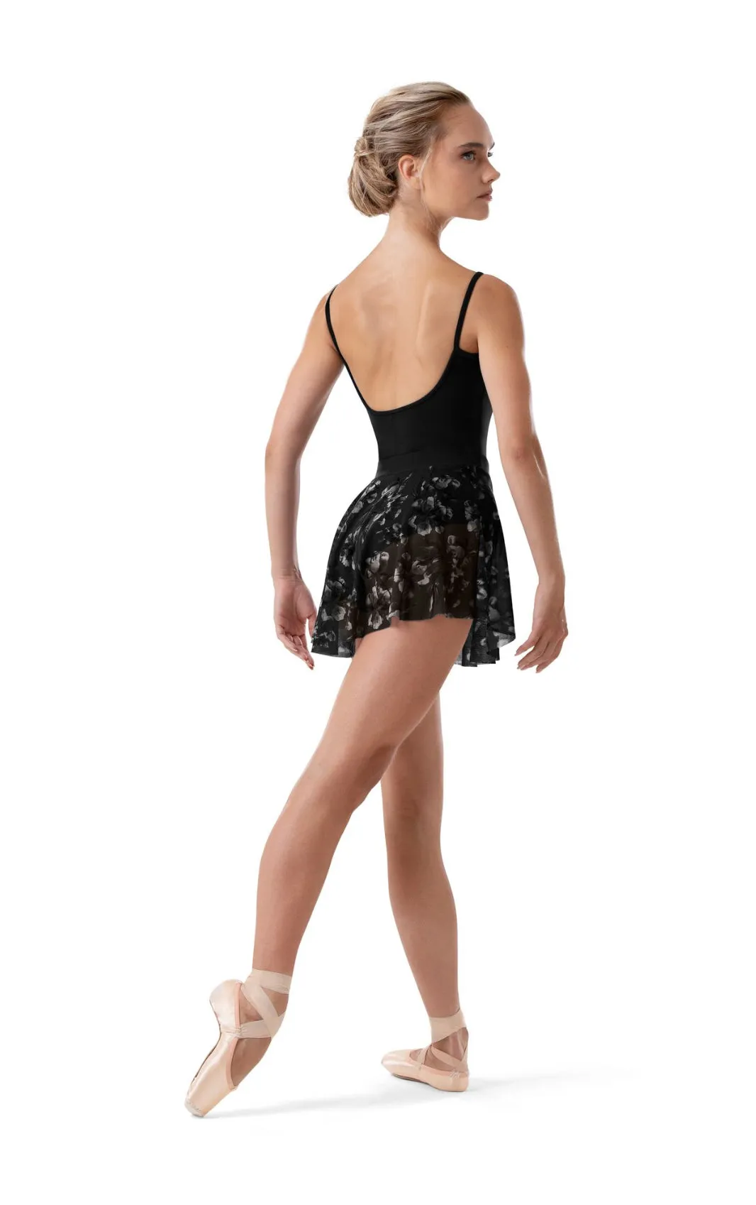 Bloch Floral Mesh Print Pull On Skirt