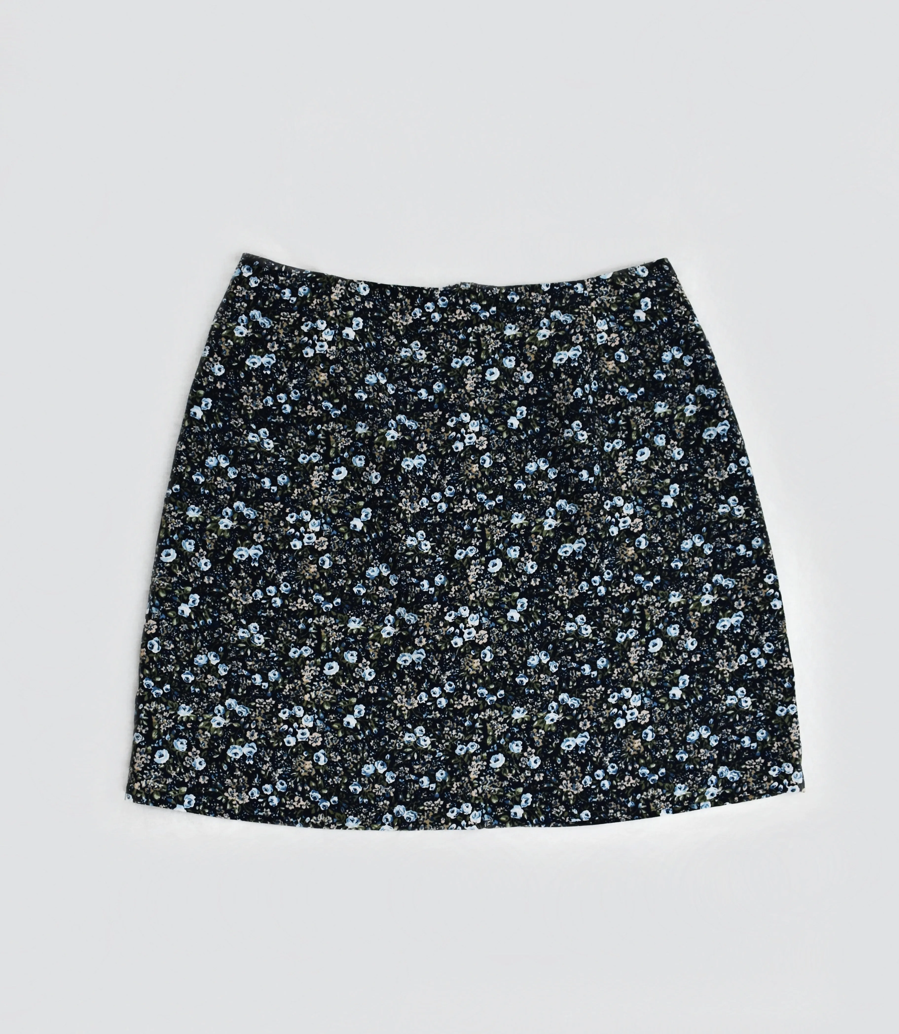 Blue Floral Mini Skirt
