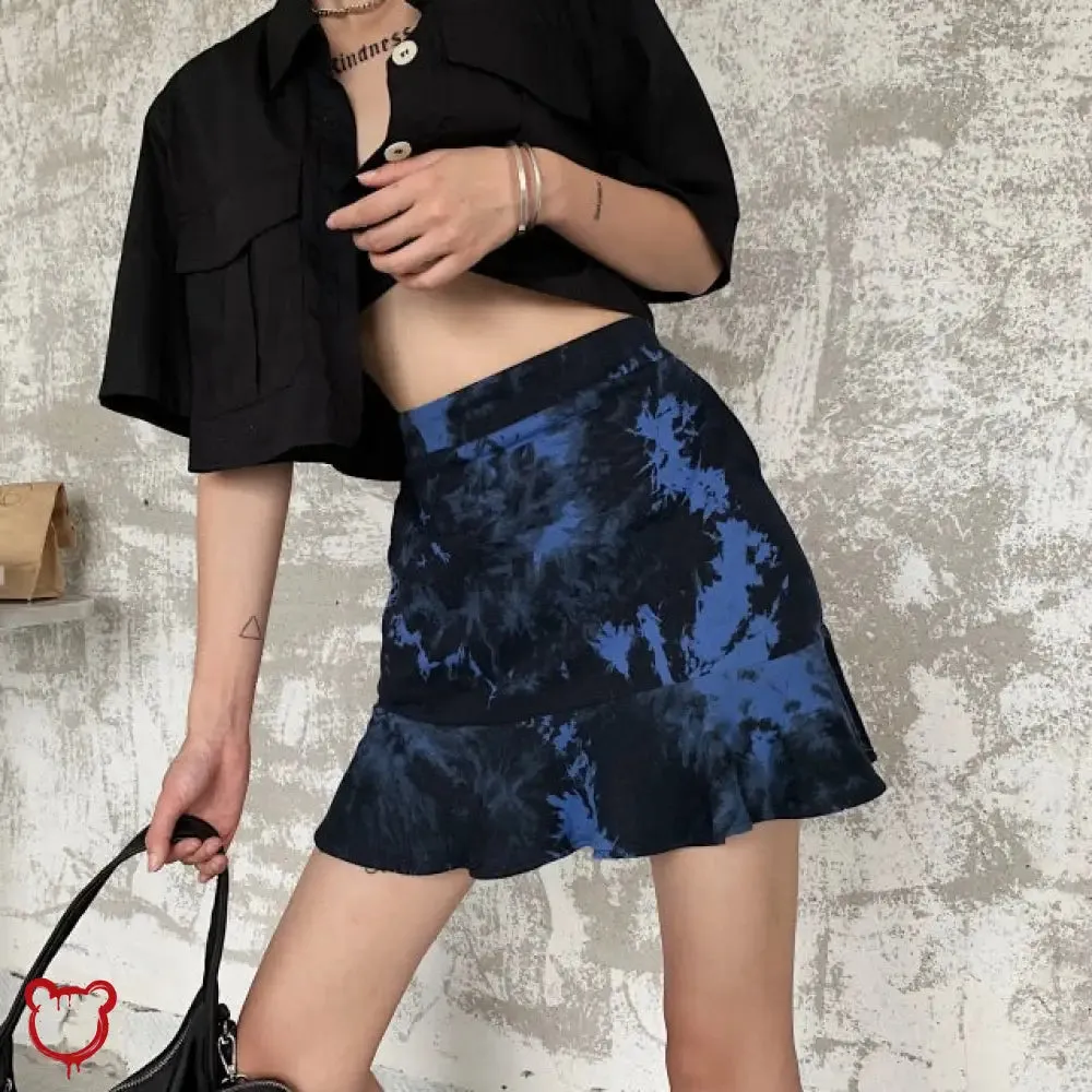 Blue Tie Dye Skirt