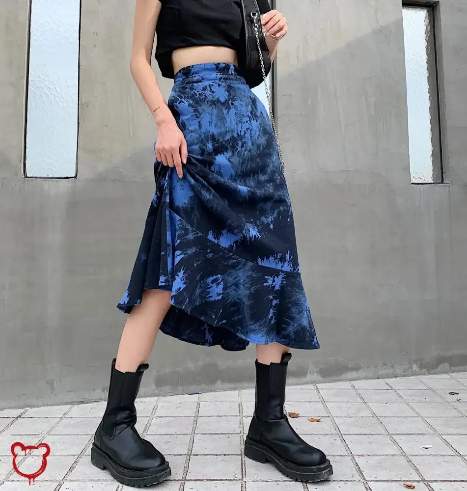Blue Tie Dye Skirt