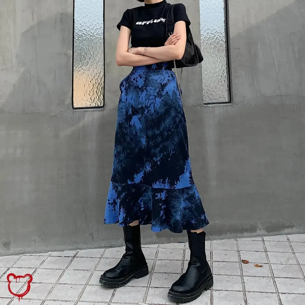 Blue Tie Dye Skirt