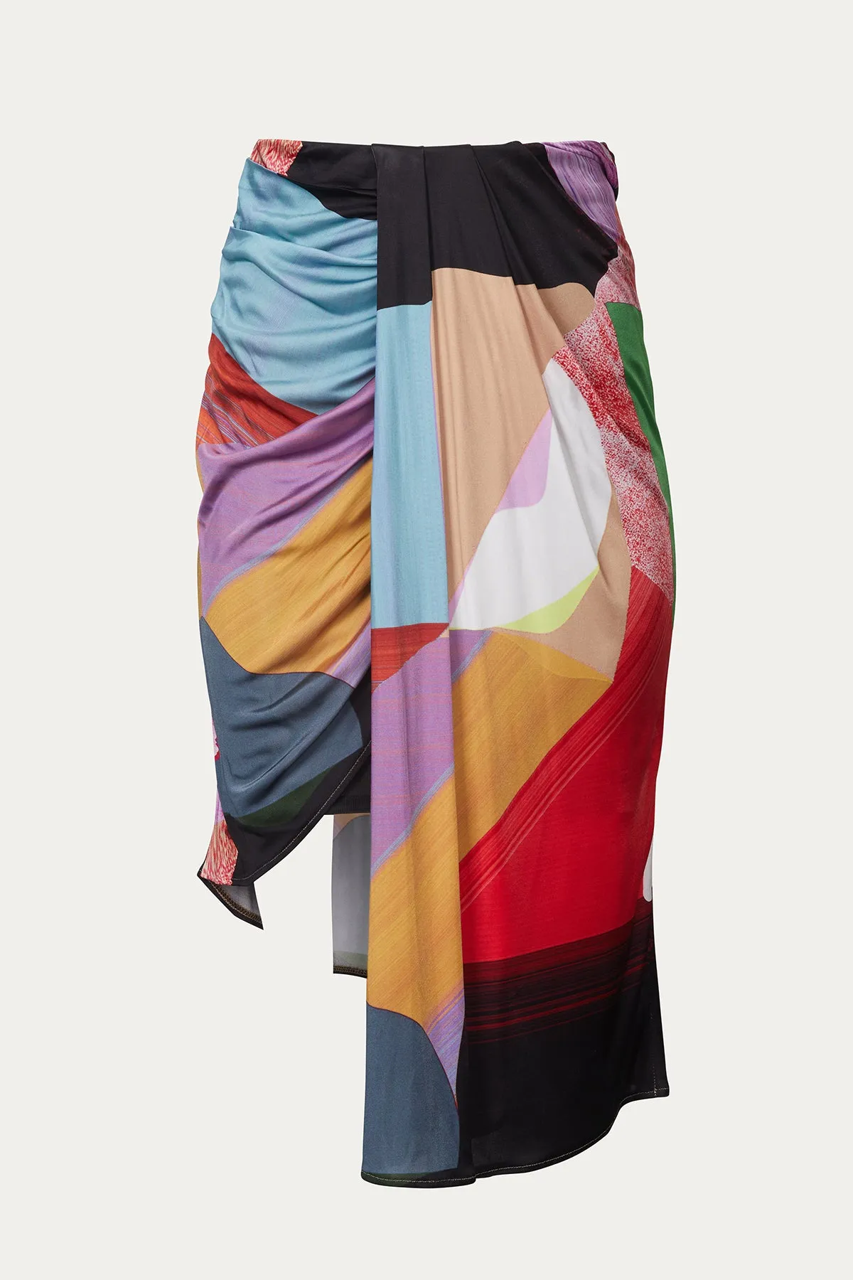 BODY-SCULPTING DRAPED JERSEY SKIRT