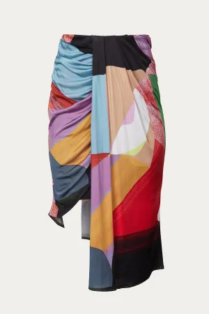BODY-SCULPTING DRAPED JERSEY SKIRT